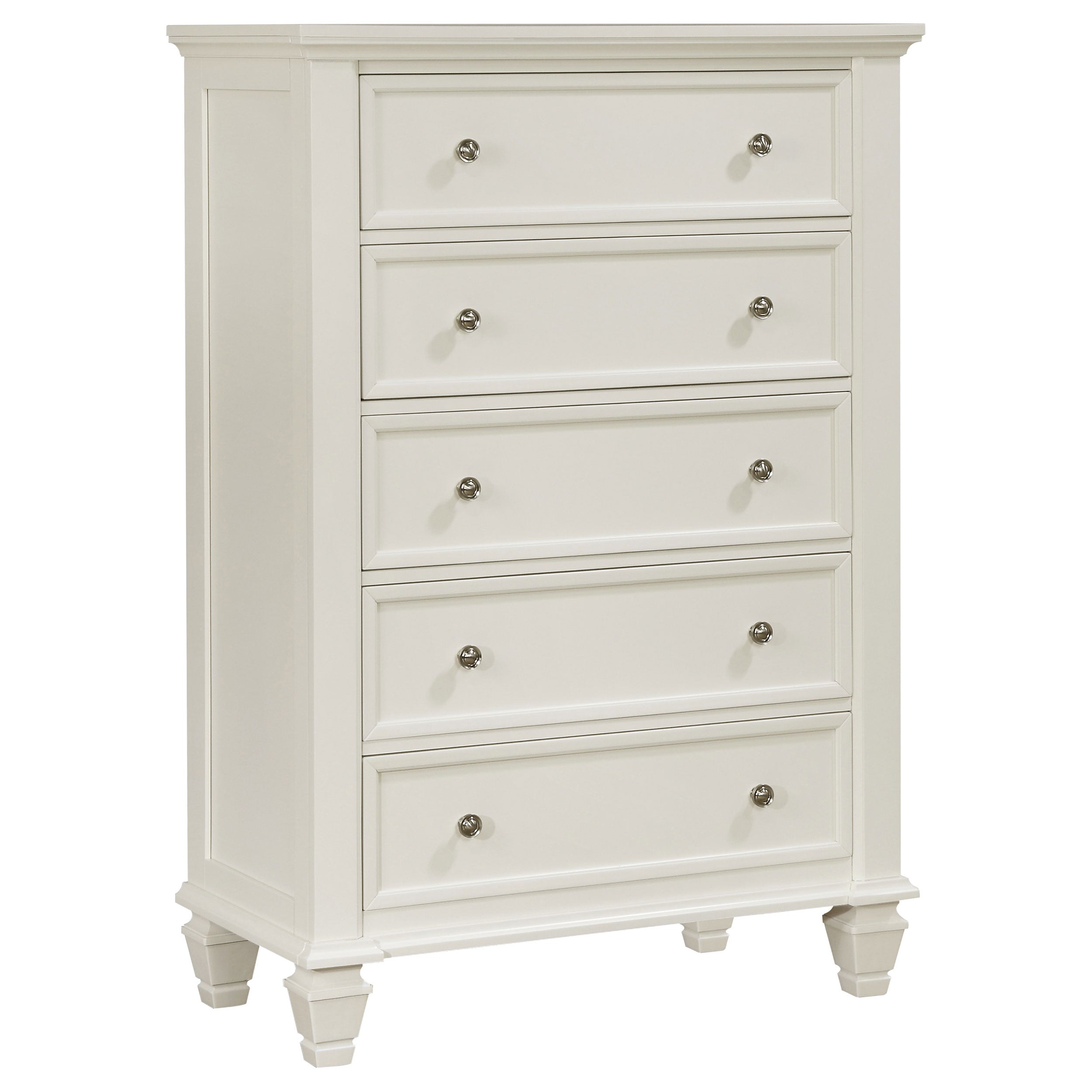 Tampa Furniture Outlet - Coaster - Sandy Beach 5-drawer Bedroom Chest Cream White - 201305