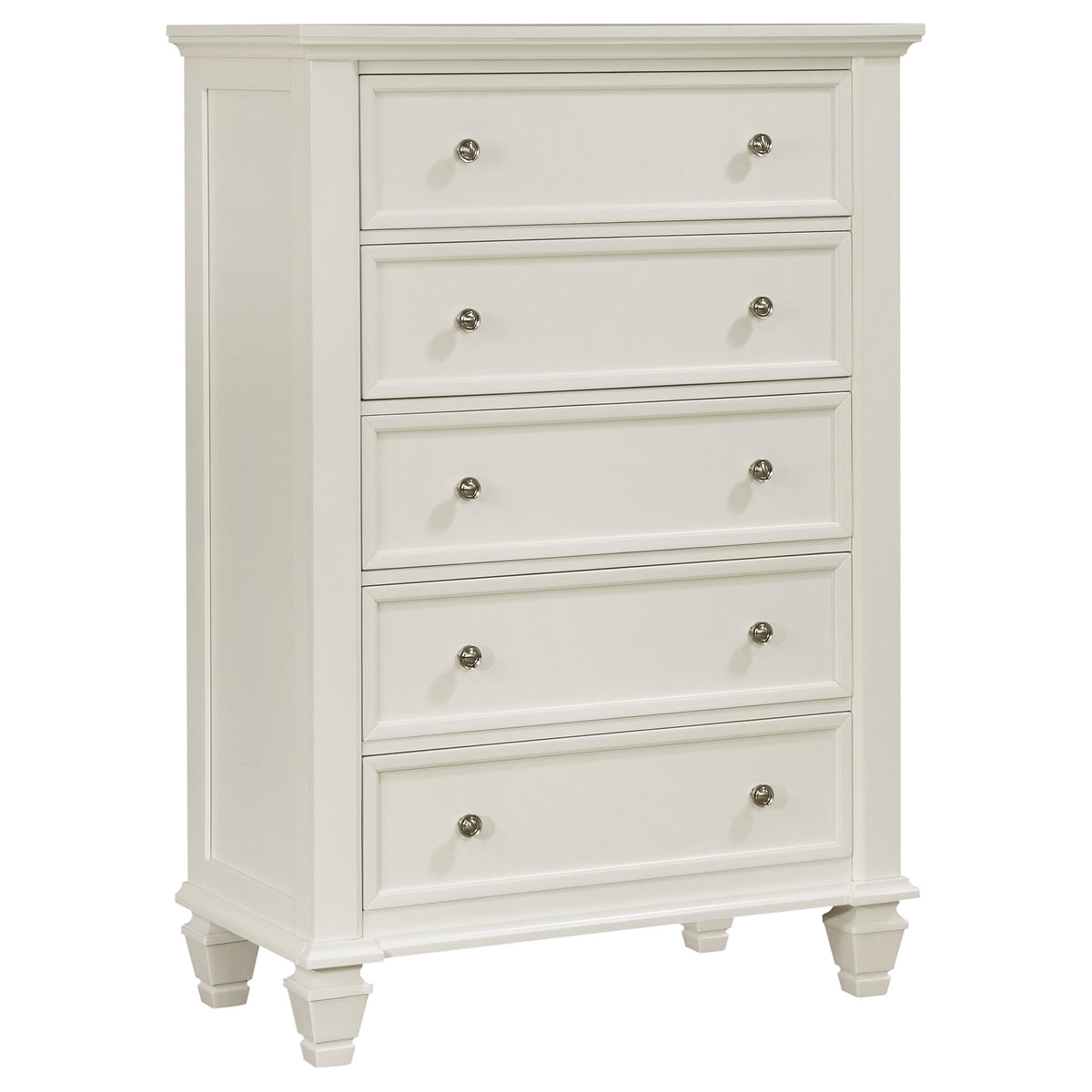 Tampa Furniture Outlet - Coaster - Sandy Beach 5-drawer Bedroom Chest Cream White - 201305