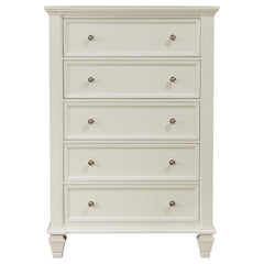 Sandy Beach 5-drawer Bedroom Chest Cream White