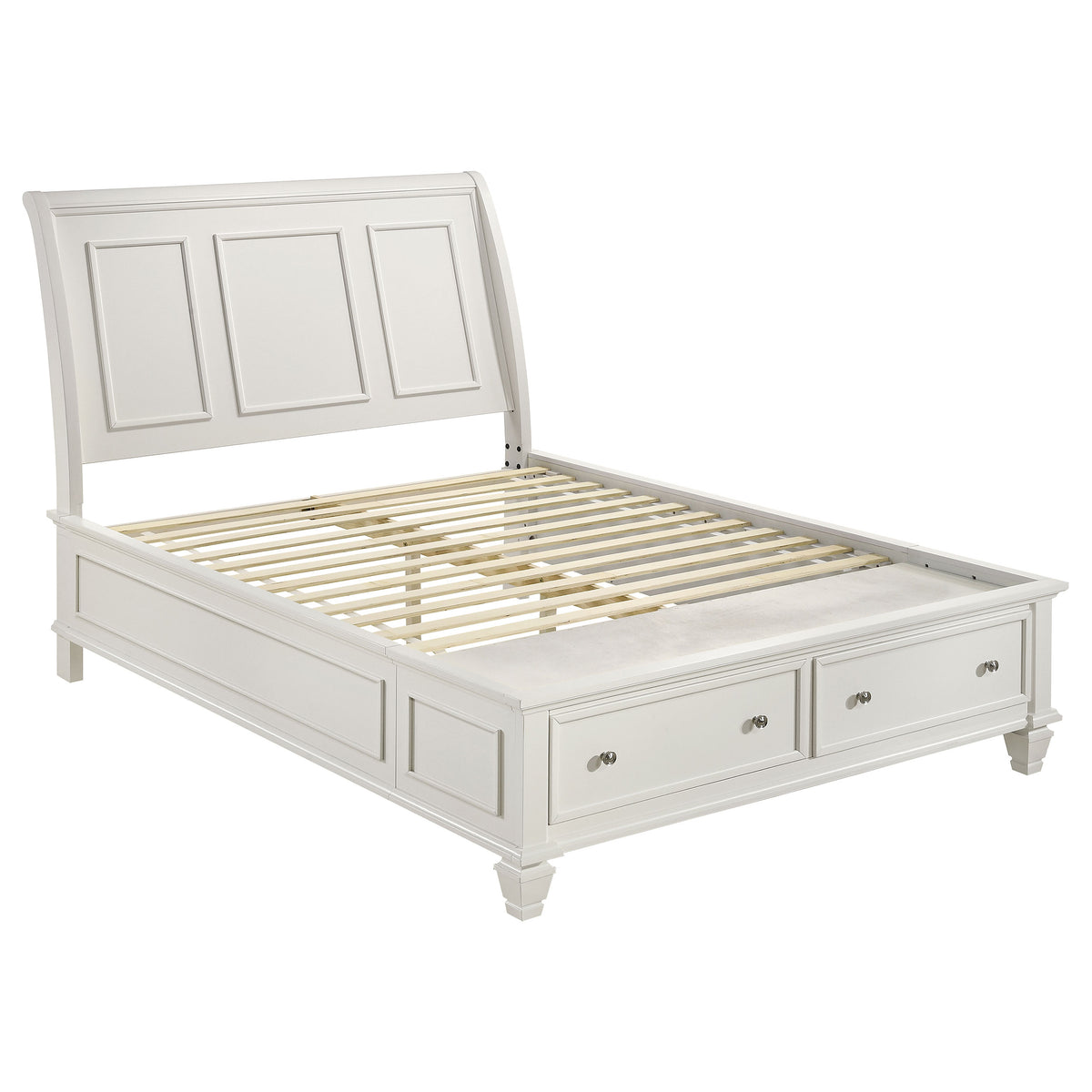 Tampa Furniture Outlet - Coaster - Sandy Beach Wood Queen Storage Panel Bed Cream White - 201309Q
