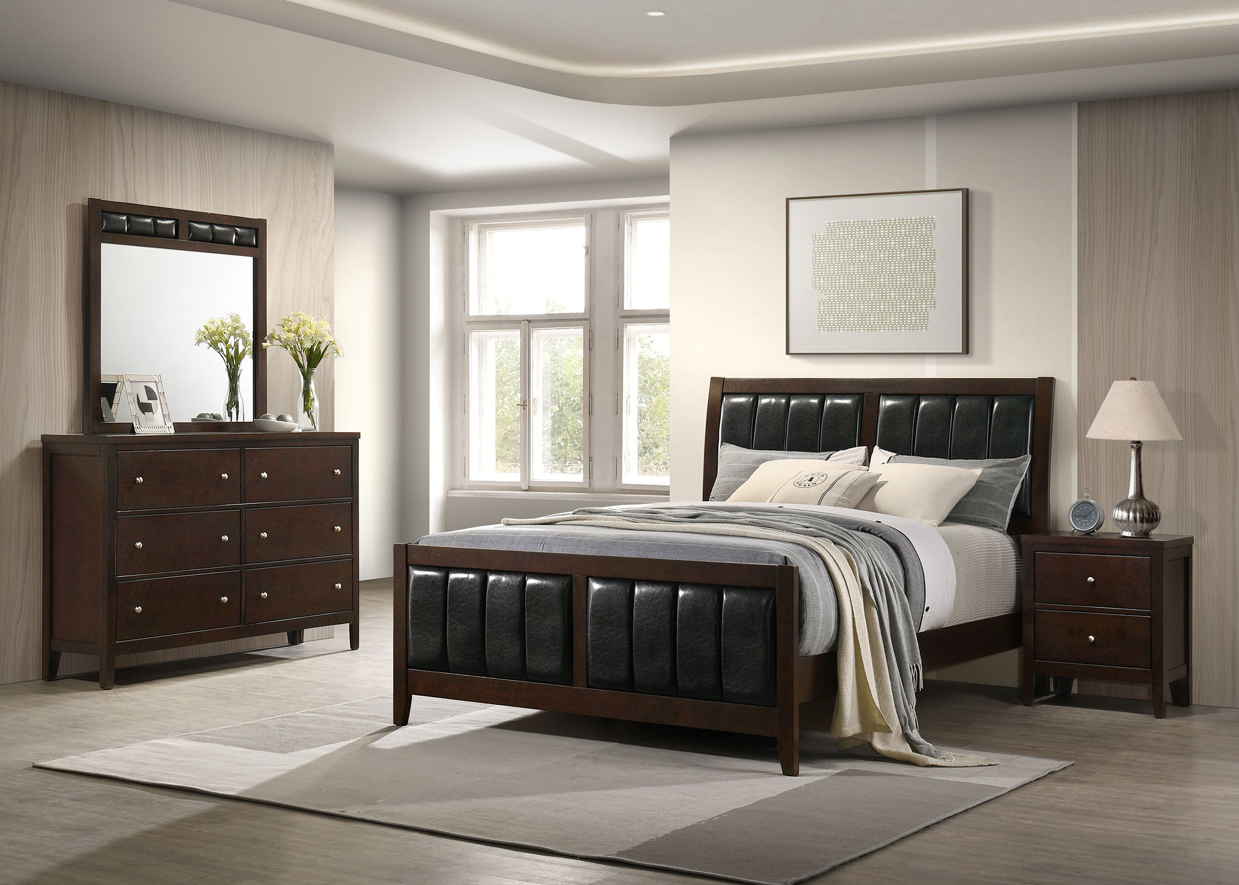 Tampa Furniture Outlet - Coaster - Carlton 4-piece California King Bedroom Set Cappuccino - 202091KW-S4