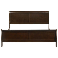 Louis Philippe Wood Eastern King Sleigh Bed Cappuccino