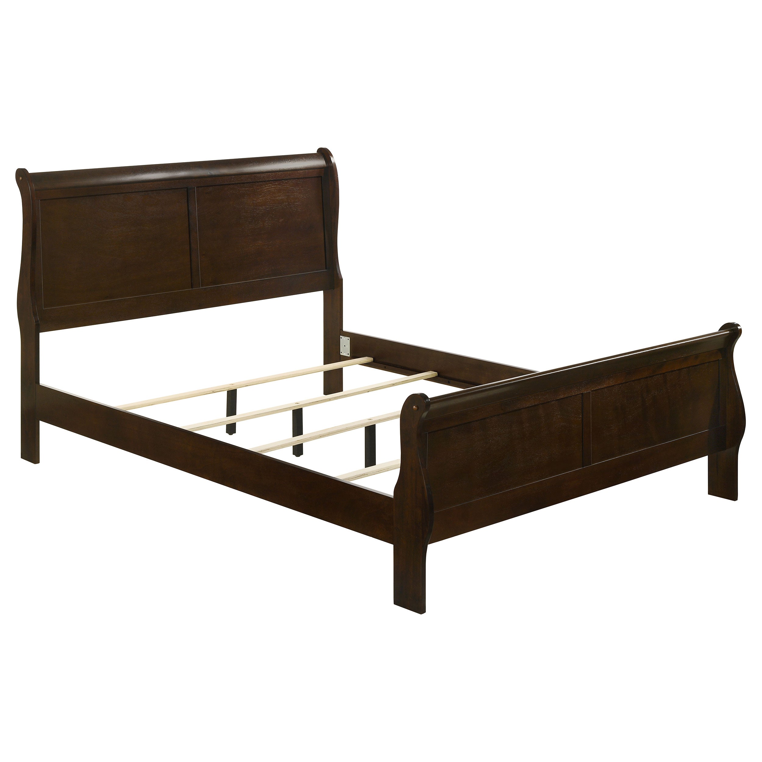 Tampa Furniture Outlet - Coaster - Louis Philippe Wood Queen Sleigh Bed Cappuccino - 202411Q