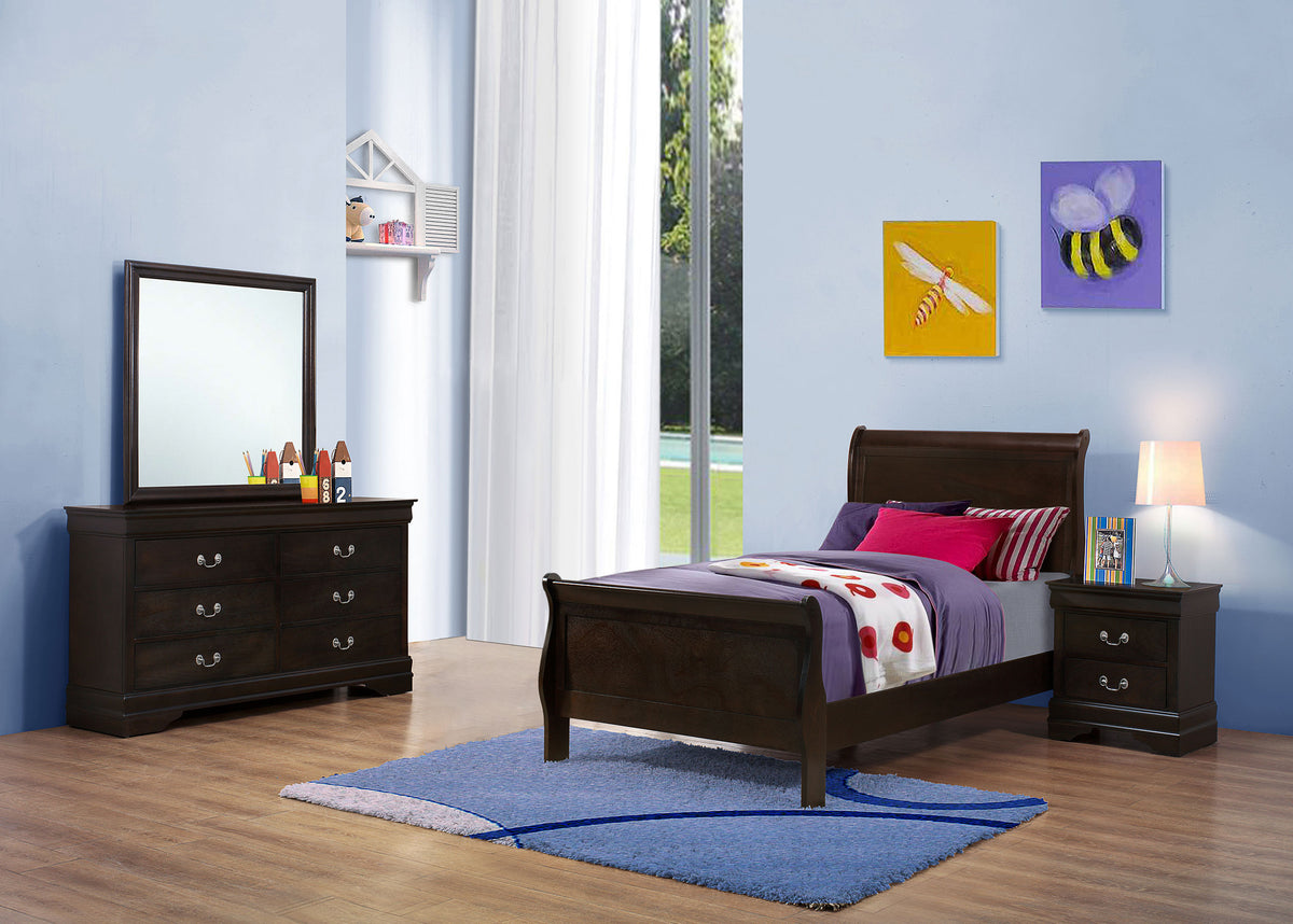 Tampa Furniture Outlet - Coaster - Louis Philippe 4-piece Twin Bedroom Set Cappuccino - 202411T-S4