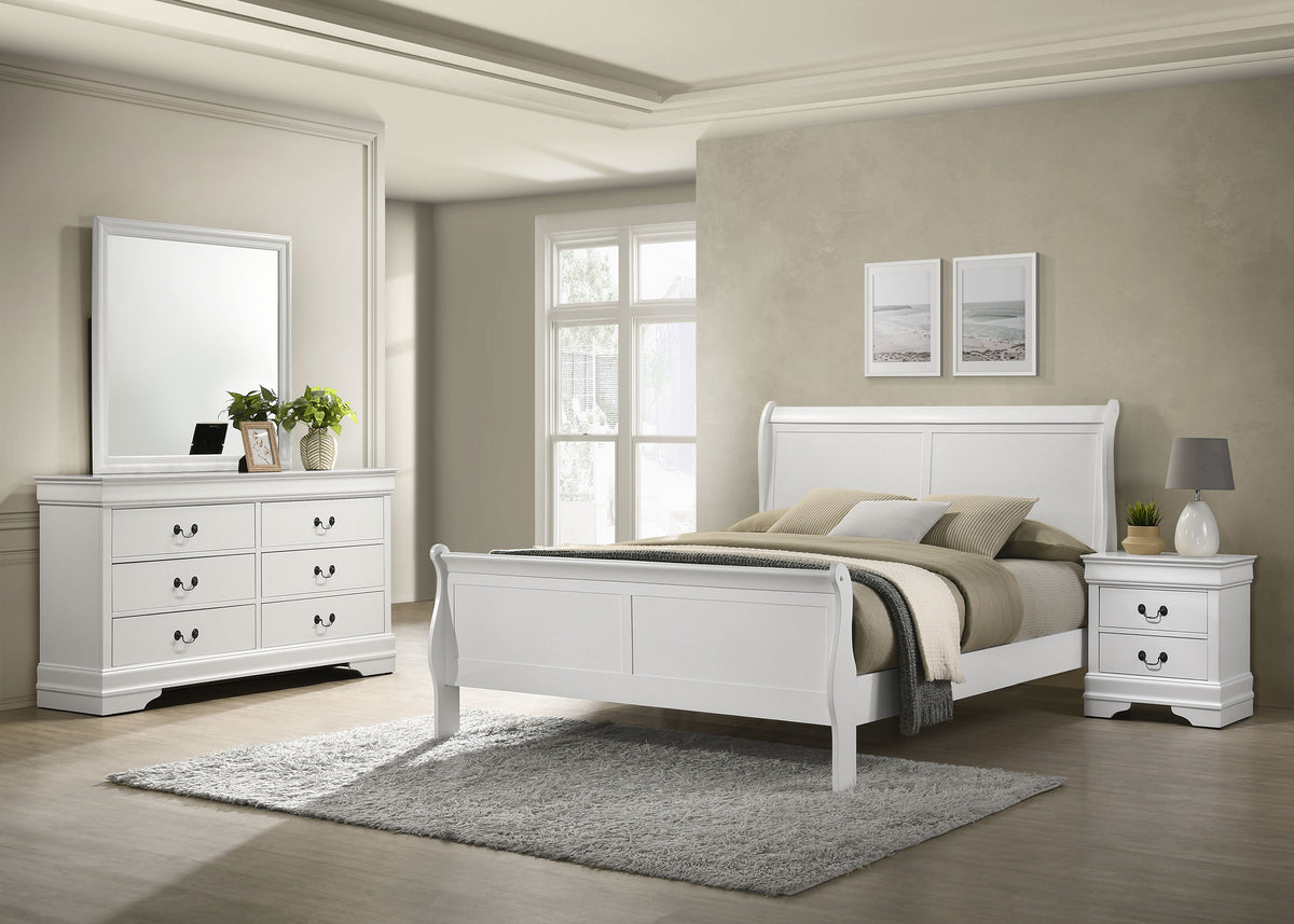 Tampa Furniture Outlet - Coaster - Louis Philippe 4-piece Queen Bedroom Set White - 202441Q-S4