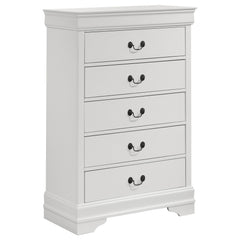 Tampa Furniture Outlet - Coaster - Louis Philippe 5-drawer Bedroom Chest White - 202445