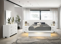 Tampa Furniture Outlet - Coaster - Jessica 5-piece Eastern King LED Bedroom Set Snow White - 202990KE-S5P