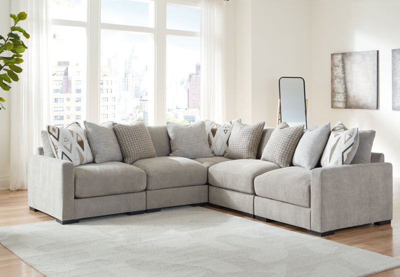 Tampa Furniture Outlet Lutz - Ashley Furniture - Aslan Court Sectional - RAF 5-Piece Sectional / Pebble - 20305S6