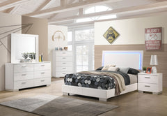 Tampa Furniture Outlet - Coaster - Felicity 5-piece Full Bedroom Set White High Gloss - 203500F-S5