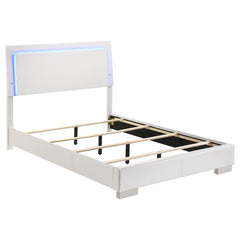 Tampa Furniture Outlet - Coaster - Felicity Wood Full LED Panel Bed White High Gloss - 203500F