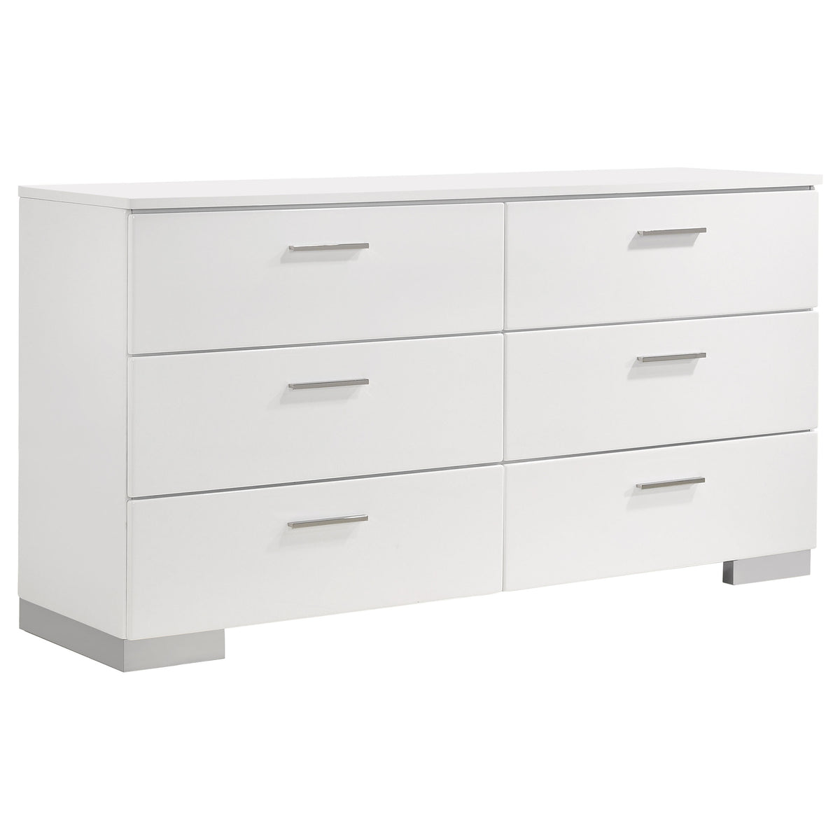 Tampa Furniture Outlet - Coaster - Felicity 6-drawer Dresser White High Gloss - 203503