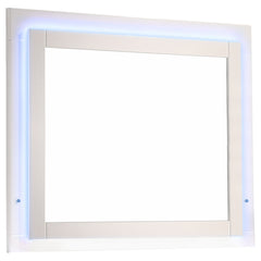 Tampa Furniture Outlet - Coaster - Felicity Wood LED Dresser Mirror White High Gloss - 203504LED