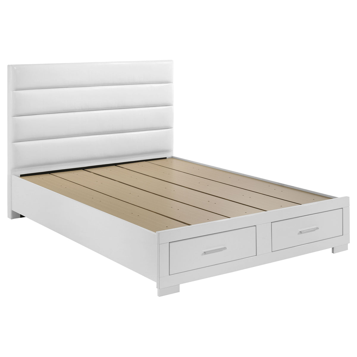 Tampa Furniture Outlet - Coaster - Felicity Queen Storage Bed White High Gloss - 203510Q