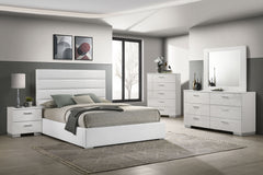 Tampa Furniture Outlet - Coaster - Felicity 5-piece California King Bedroom Set White High Gloss - 203511KW-S5