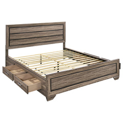Tampa Furniture Outlet - Coaster - Kauffman Wood California King Storage Panel Bed Washed Taupe - 204190KW