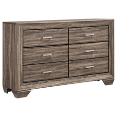Tampa Furniture Outlet - Coaster - Kauffman 6-drawer Dresser Washed Taupe - 204193