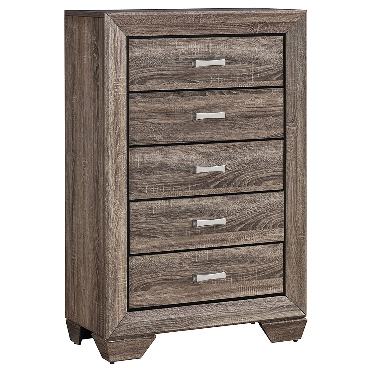 Tampa Furniture Outlet - Coaster - Kauffman 5-drawer Bedroom Chest Washed Taupe - 204195