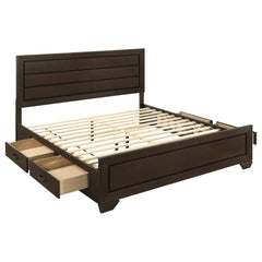 Tampa Furniture Outlet - Coaster - Kauffman Wood Eastern King Storage Panel Bed Dark Cocoa - 204390KE
