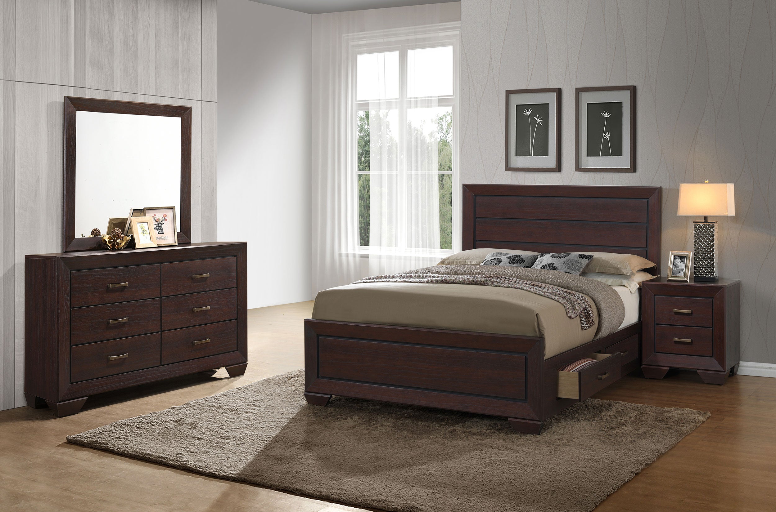 Tampa Furniture Outlet - Coaster - Kauffman 4-piece Queen Bedroom Set Dark Cocoa - 204390Q-S4
