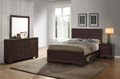 Tampa Furniture Outlet - Coaster - Kauffman 4-piece Queen Bedroom Set Dark Cocoa - 204390Q-S4