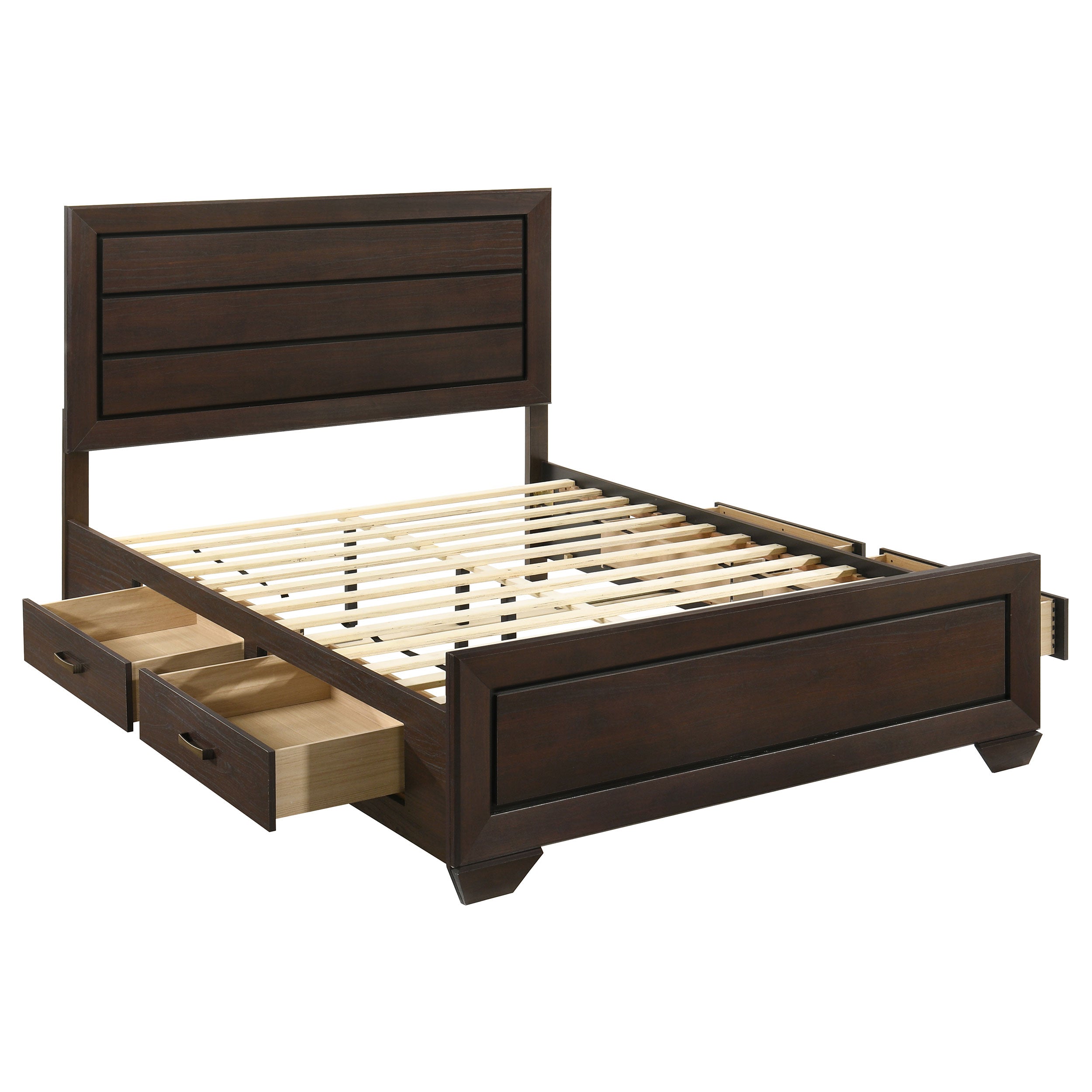 Tampa Furniture Outlet - Coaster - Kauffman Wood Queen Storage Panel Bed Dark Cocoa - 204390Q