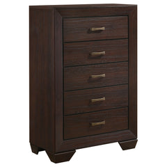 Tampa Furniture Outlet - Coaster - Kauffman 5-drawer Bedroom Chest Dark Cocoa - 204395