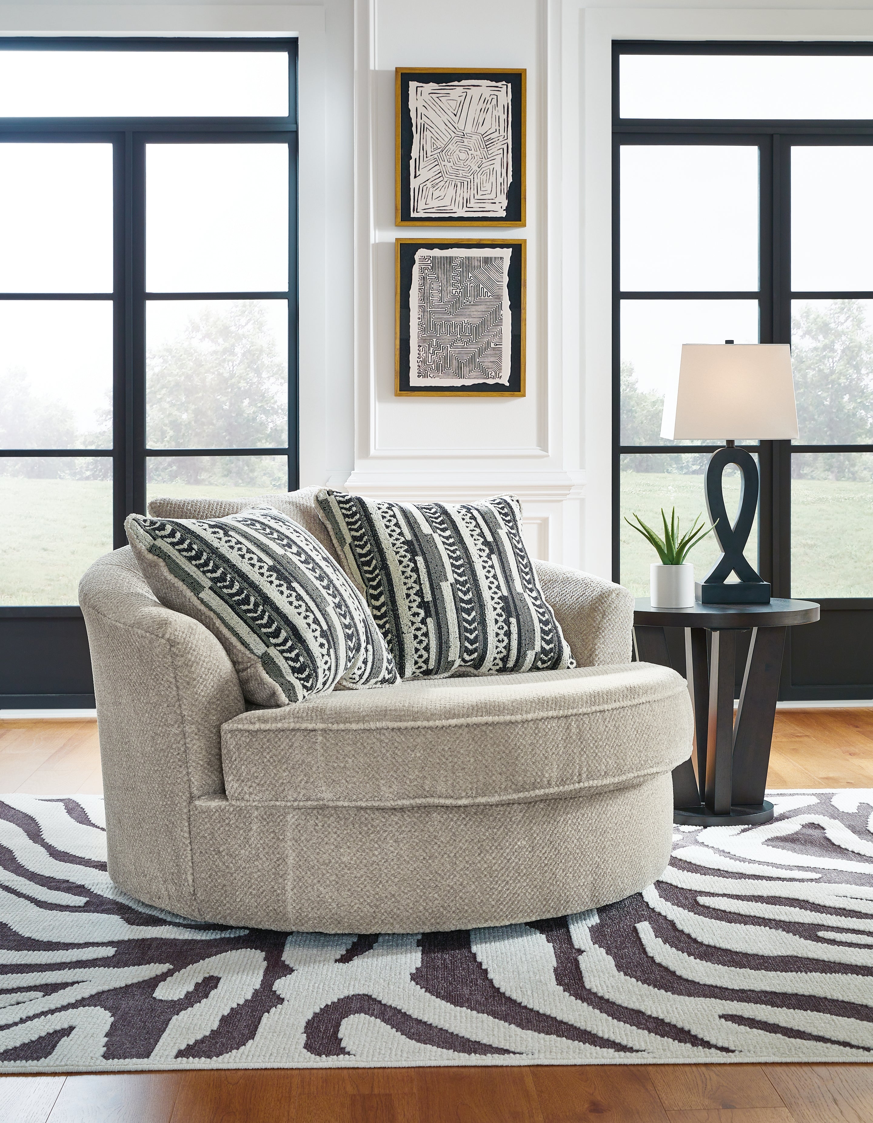 Tampa Furniture Outlet Lutz - Ashley Furniture - Calnita Living Room - Oversized Swivel Accent Chair / Sisal - 2050221