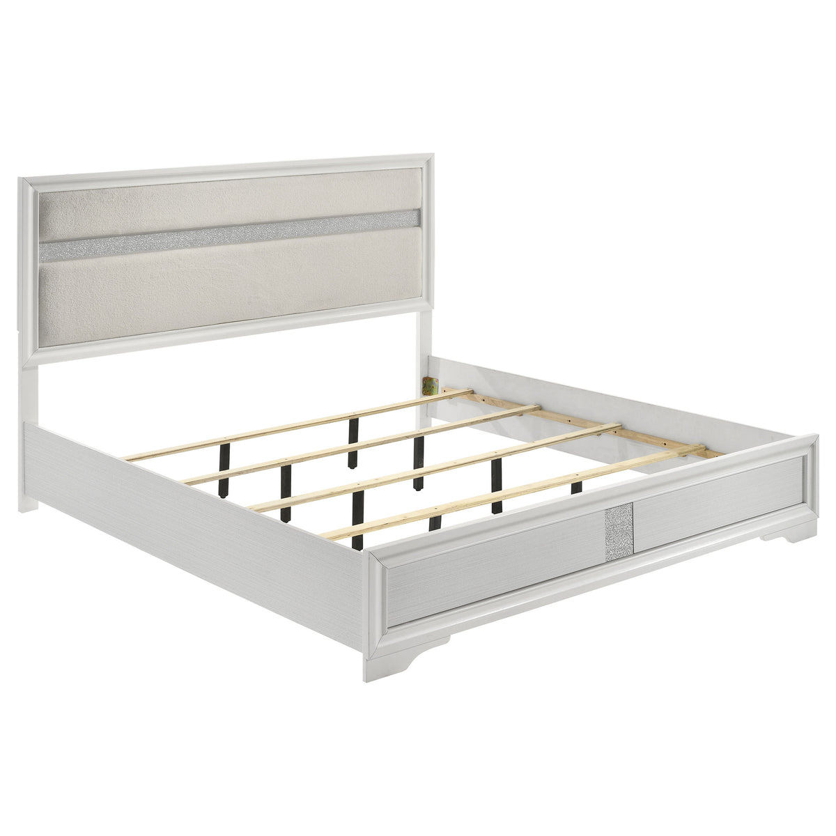 Tampa Furniture Outlet - Coaster - Miranda 54-inch Upholstered Eastern King Panel Bed White - 205110KE