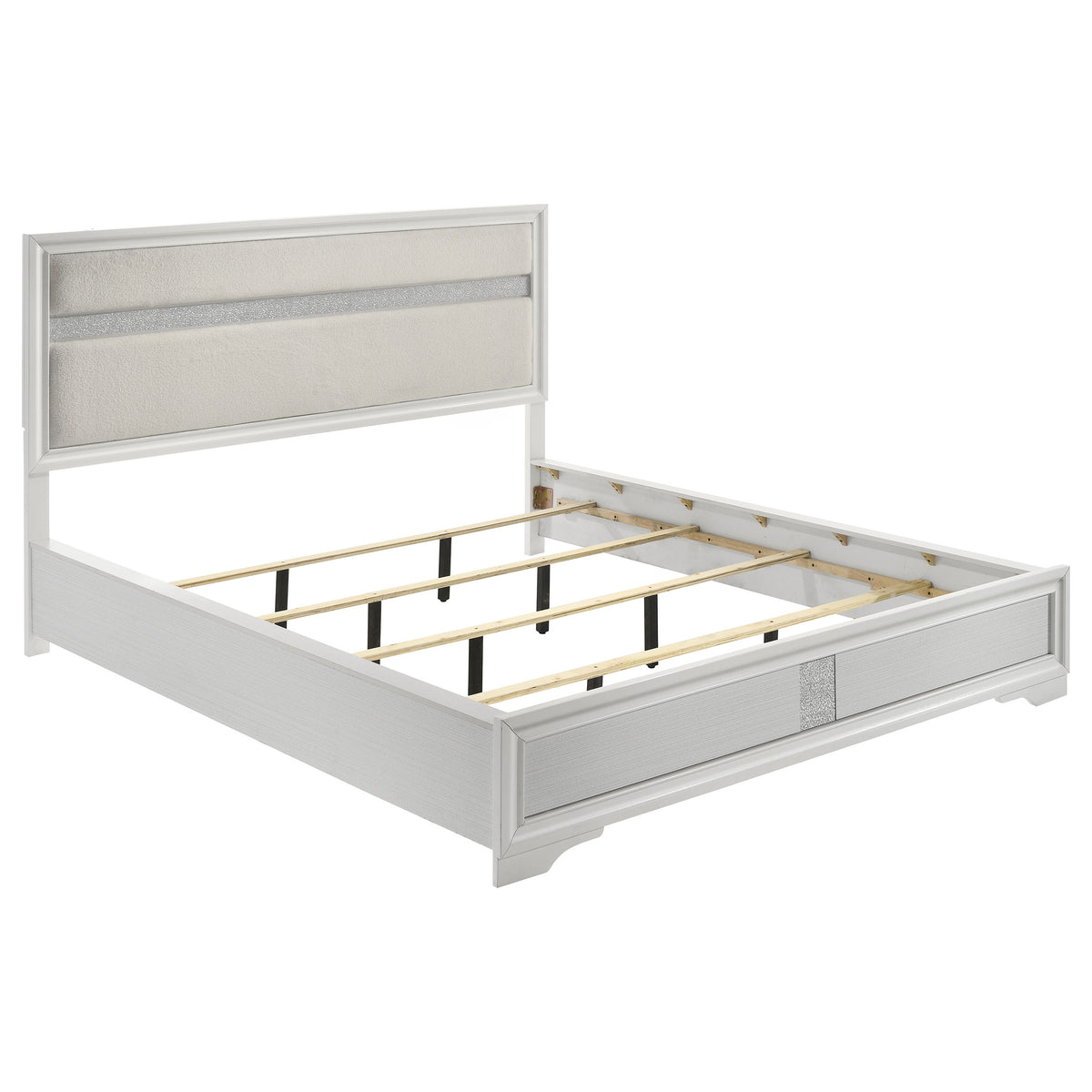 Tampa Furniture Outlet - Coaster - Miranda 54-inch Upholstered California King Panel Bed White - 205110KW