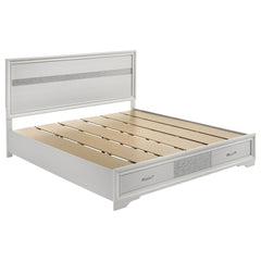 Tampa Furniture Outlet - Coaster - Miranda 51-inch Wood Eastern King Storage Panel Bed White - 205111KE