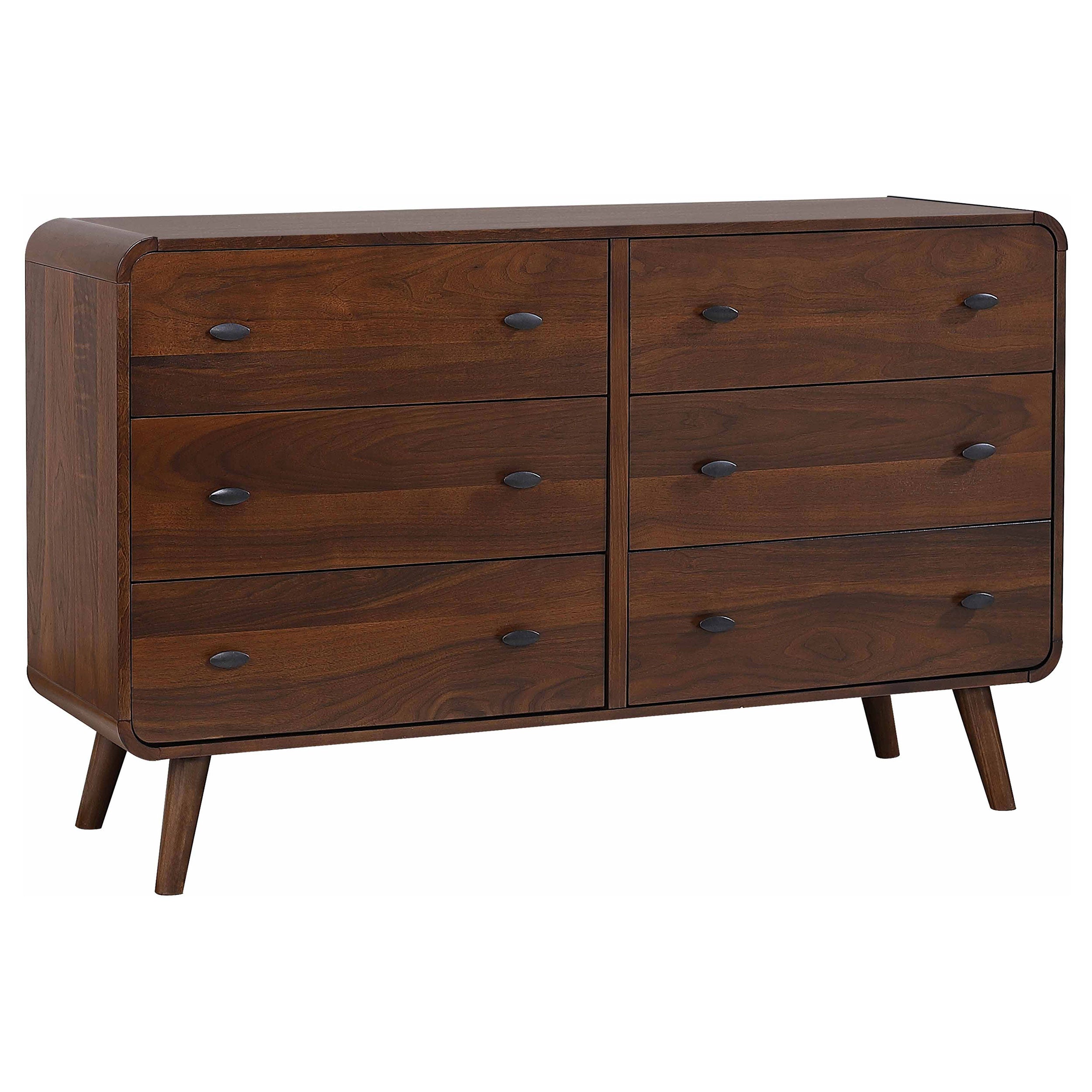 Tampa Furniture Outlet - Coaster - Robyn 6-drawer Bedroom Dresser Dark Walnut - 205133