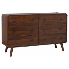 Tampa Furniture Outlet - Coaster - Robyn 6-drawer Bedroom Dresser Dark Walnut - 205133