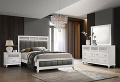 Tampa Furniture Outlet - Coaster - Barzini 4-piece Eastern King Bedroom Set White - 205891KE-S4