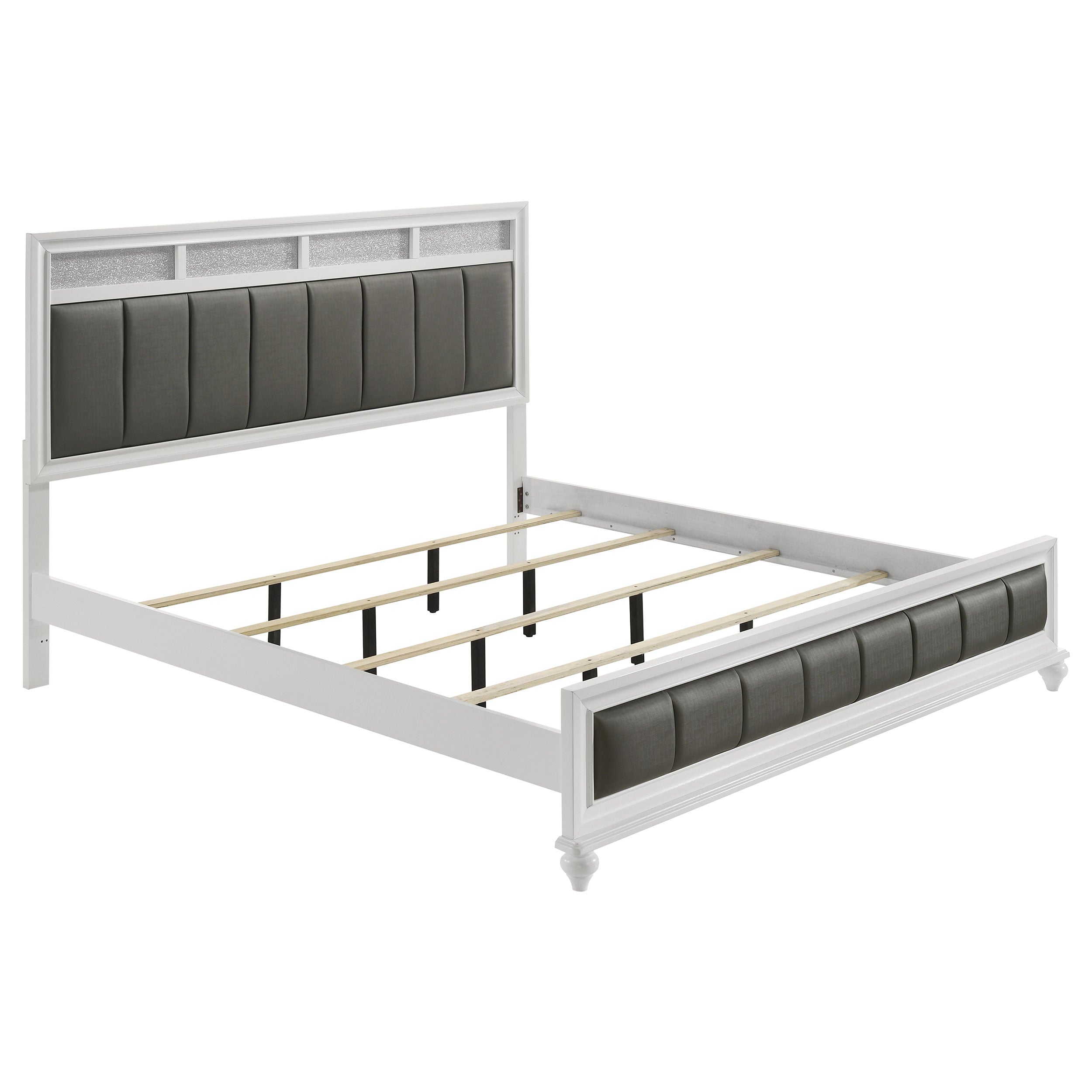 Tampa Furniture Outlet - Coaster - Barzini Wood Eastern King Panel Bed White - 205891KE