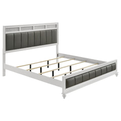 Tampa Furniture Outlet - Coaster - Barzini Wood Eastern King Panel Bed White - 205891KE
