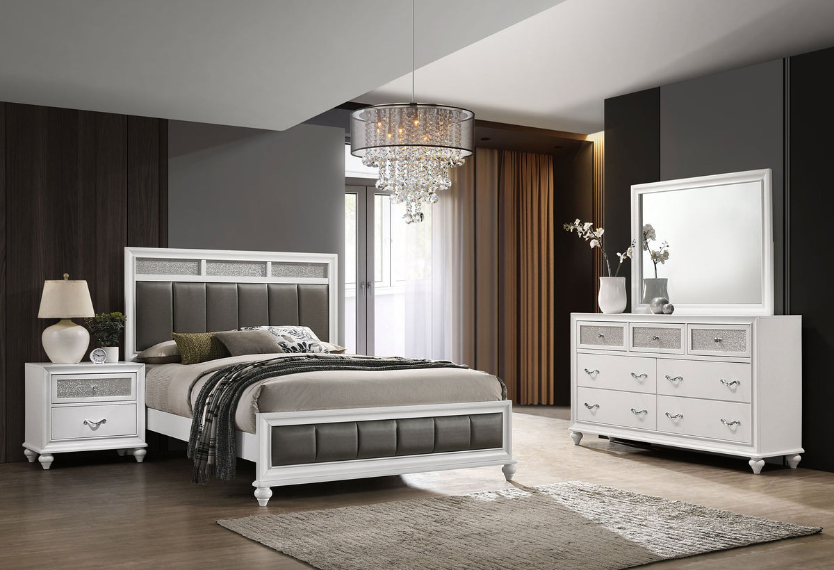 Tampa Furniture Outlet - Coaster - Barzini 4-piece Queen Bedroom Set White - 205891Q-S4