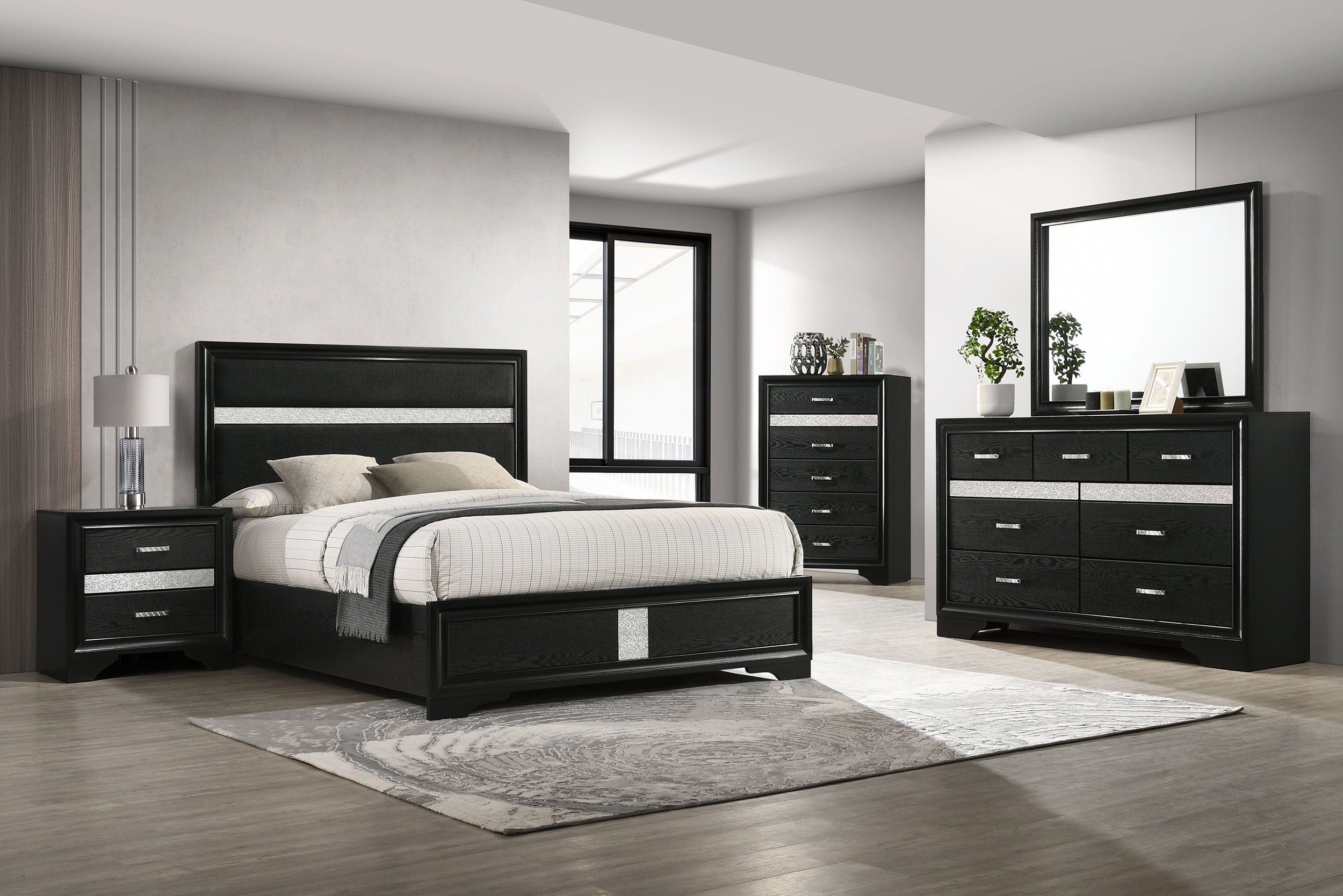 Tampa Furniture Outlet - Coaster - Miranda 5-piece Full Bedroom Set Black - 206360F-S5