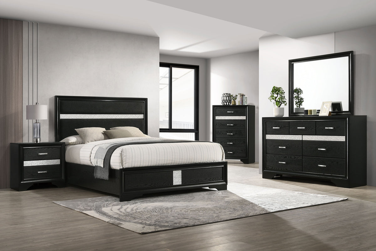 Tampa Furniture Outlet - Coaster - Miranda 5-piece Eastern King Bedroom Set Black - 206360KE-S5