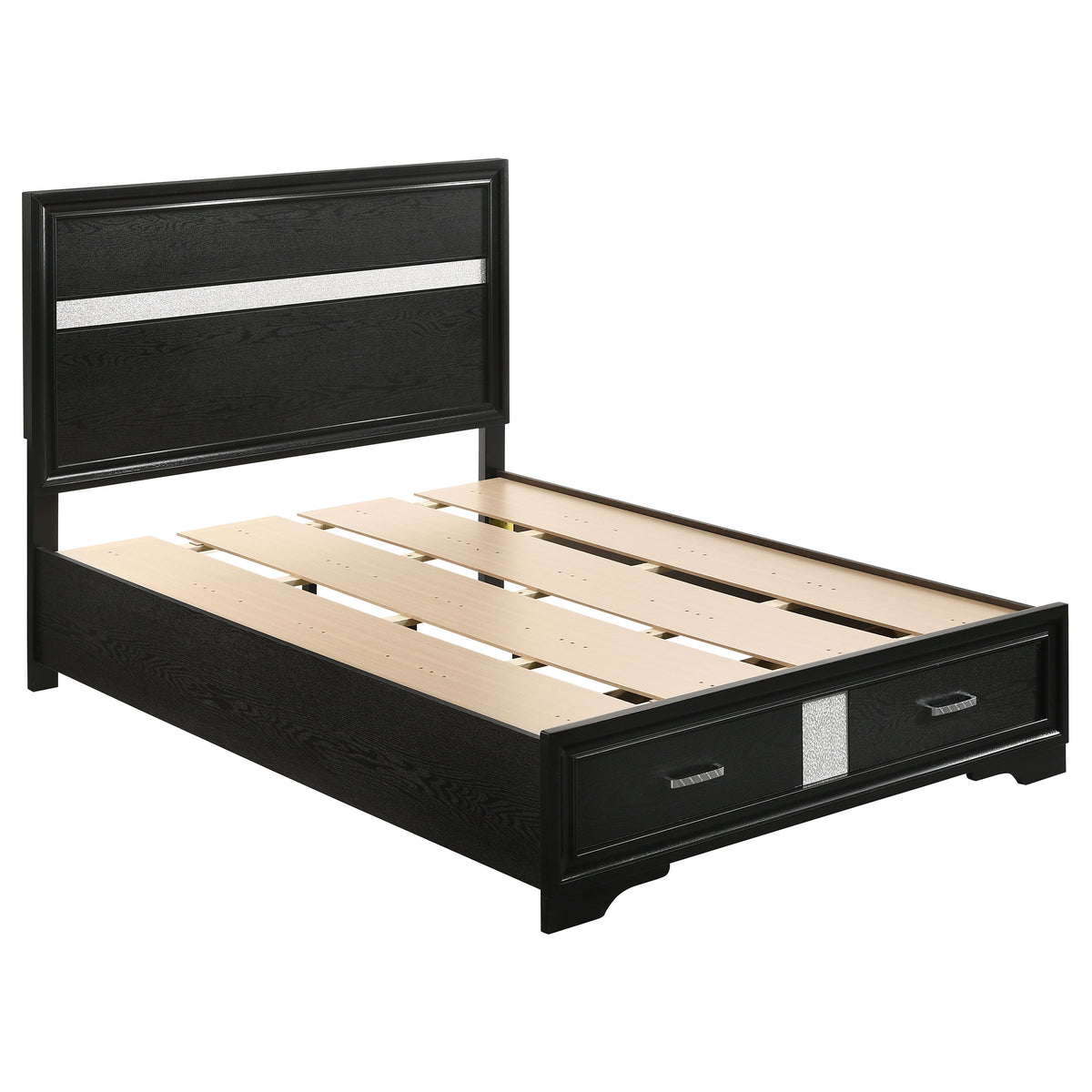 Tampa Furniture Outlet - Coaster - Miranda 51-inch Wood Full Storage Panel Bed Black - 206361F
