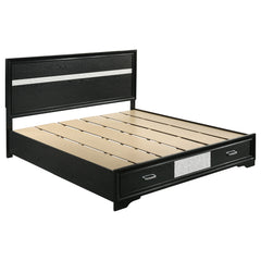 Tampa Furniture Outlet - Coaster - Miranda 51-inch Wood Eastern King Storage Panel Bed Black - 206361KE