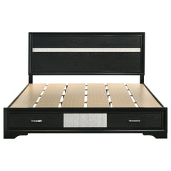 Miranda 51-inch Wood California King Storage Panel Bed Black