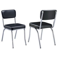 Tampa Furniture Outlet - Coaster - Retro Upholstered Dining Side Chair Black (Set of 2) - 2066