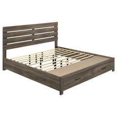 Tampa Furniture Outlet - Coaster - Brantford Wood Eastern King Storage Panel Bed Barrel Oak - 207040KE
