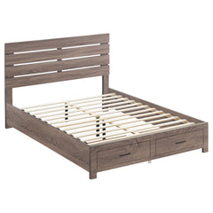 Tampa Furniture Outlet - Coaster - Brantford Wood Queen Storage Panel Bed Barrel Oak - 207040Q