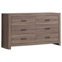 Tampa Furniture Outlet - Coaster - Brantford 6-drawer Dresser Barrel Oak - 207043