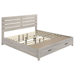 Tampa Furniture Outlet - Coaster - Brantford Wood Eastern King Storage Panel Bed Coastal White - 207050KE