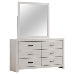 Tampa Furniture Outlet - Coaster - Brantford 6-drawer Dresser with Mirror Coastal White - 207053M