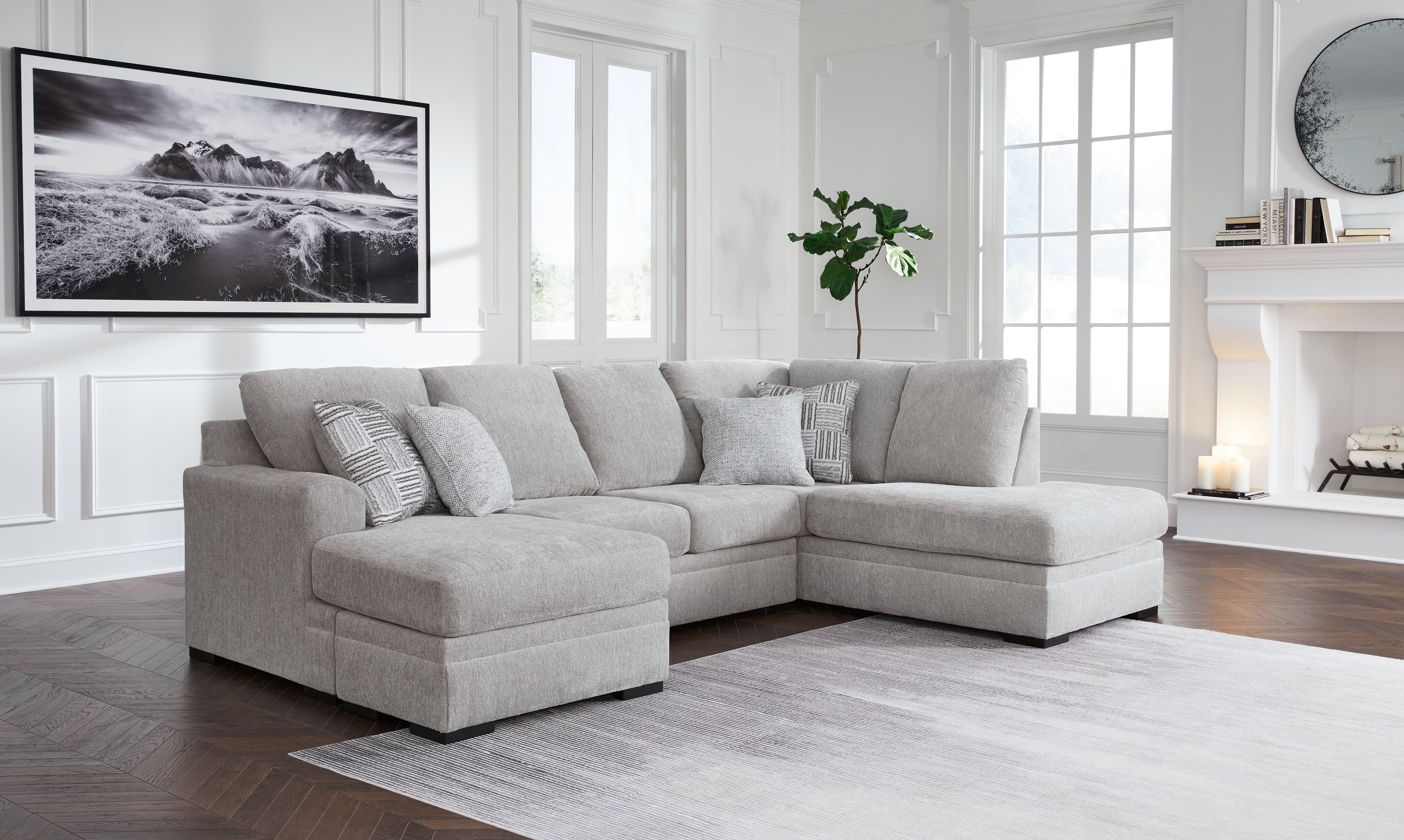 Tampa Furniture Outlet Lutz - Ashley Furniture - Gabyleigh Sectional - LAF 2-Piece Sectional with Chaise / Nickel - 20904S1