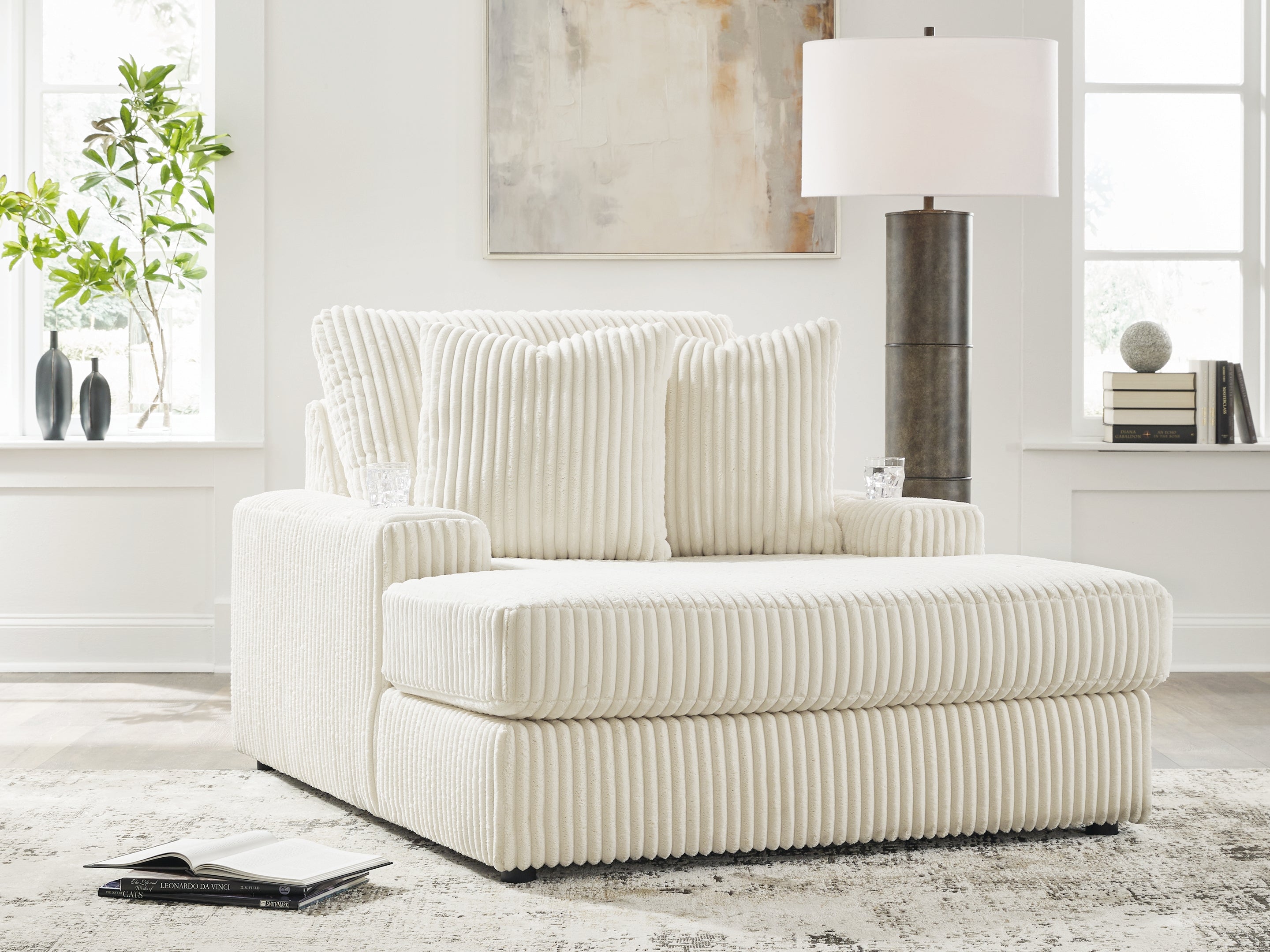 Tampa Furniture Outlet Lutz - Ashley Furniture - Lindyn Living Room - Chaise / Ivory - 2110415