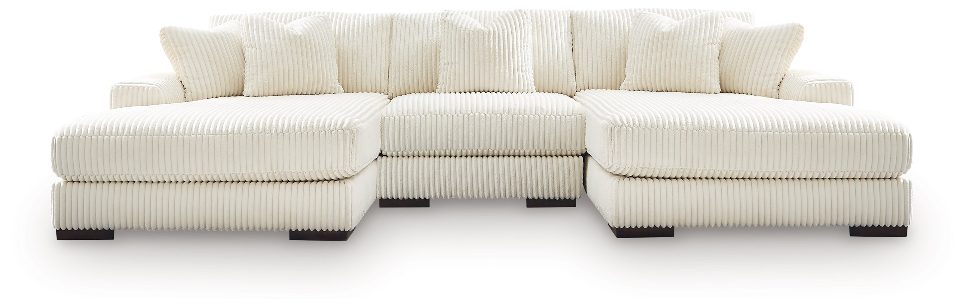 Tampa Furniture Outlet Lutz - Ashley Furniture - Lindyn Sectional - RAF 3-Piece Sectional with Double Chaise / Ivory - 21104S18